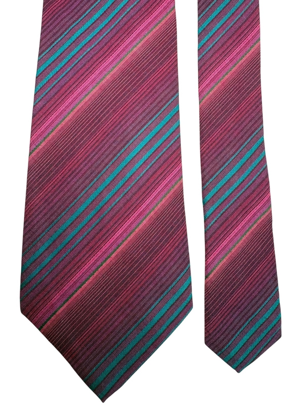 Missoni 100% Cotton Pink Green Striped Made in Italy Men's Designer Tie